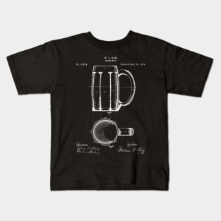 Beer Mug Patent - Craft Beer Art - Black Chalkboard Kids T-Shirt